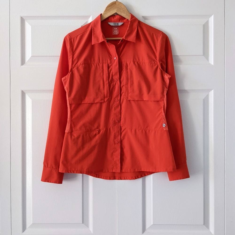 Mountain Hardwear Canyon Pro Long Sleeve Orange UPF 50 Button Up Shirt | S